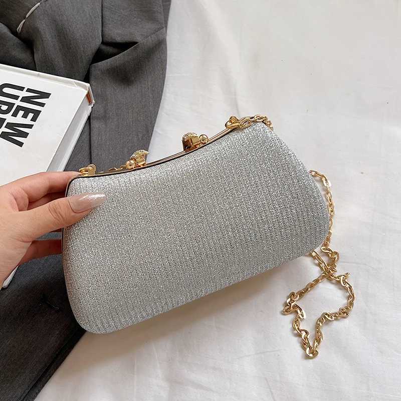 Fashion Celebrity Dinner Bag Sparkling Small Bag Womens 2024 New Style Versatile Chain Bag Single Shoulder Diagonal Straddle BaT251007