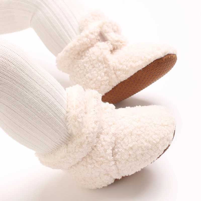Newborn Baby Boy Girl Soft Fleece Booties Stay On Infant Slippers Socks Shoe Non Skid Gripper Toddler First Walkers Winter Ankle C251008