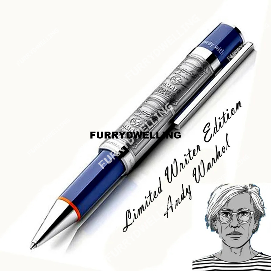 Limited Edition Famous Character Series Andy Warhol Ballpoint Unique Dwe74 Metal Reliefs Barrel Design Office School Supplies Monte Writing Ball Pen As Gift