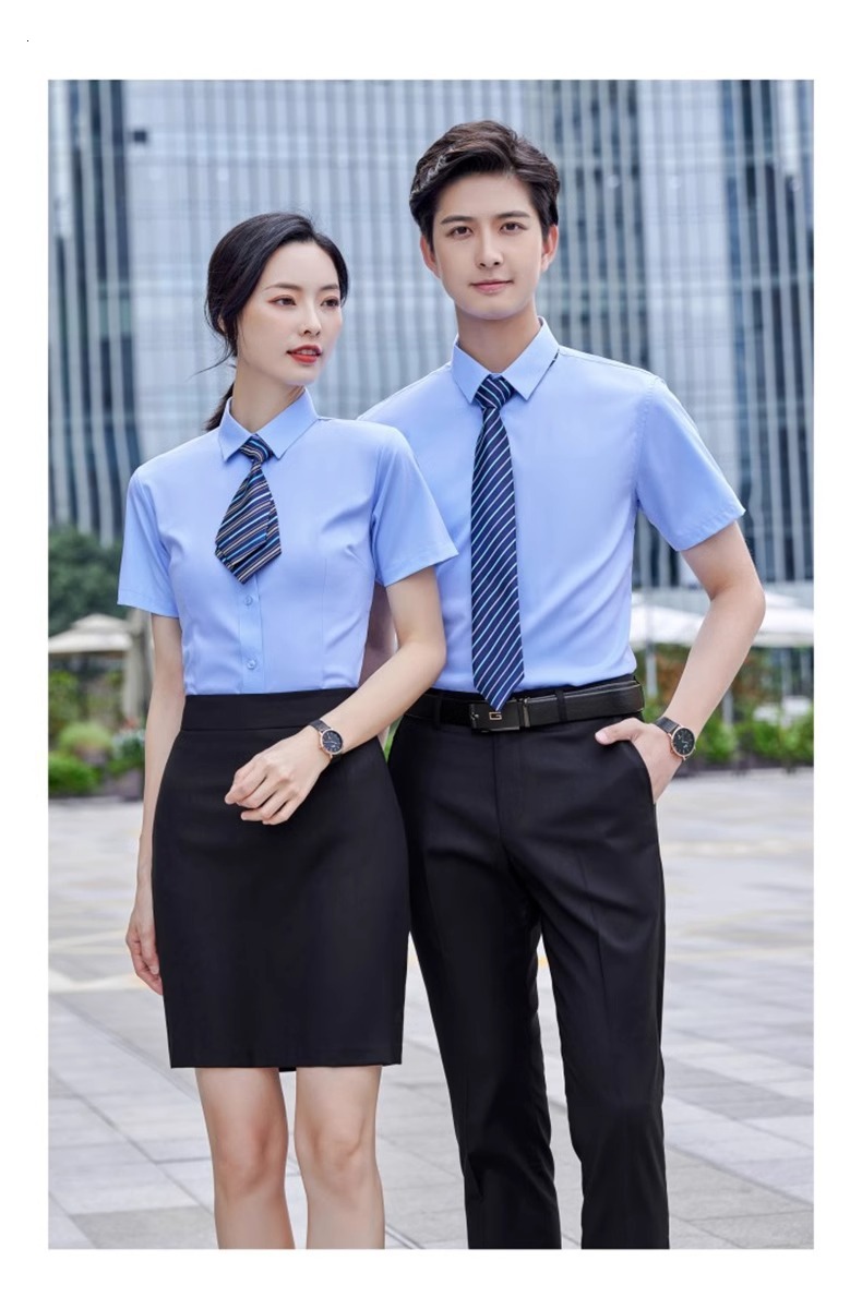 Custom Bamboo Polo Fiber Shirt Men's Formal Slim Fit Non-iron Workwear Business Shirt Short Designer Hoodie Designer Shirt Sleeve Custom Workwear