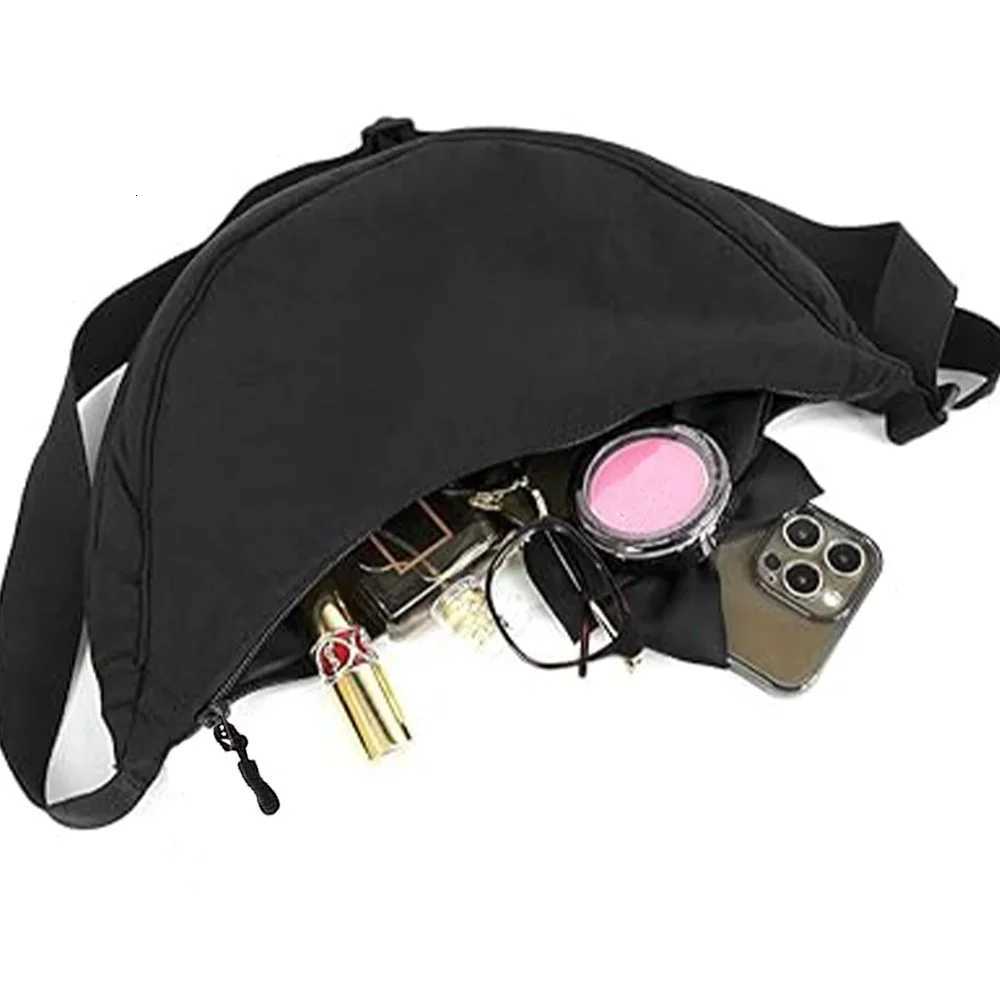 Crossbody Bag Waist Pack Bags Nylon Material Underarm Bag for Women Students Shoulder Cross Body Bags Pink Flower PrintingT251007