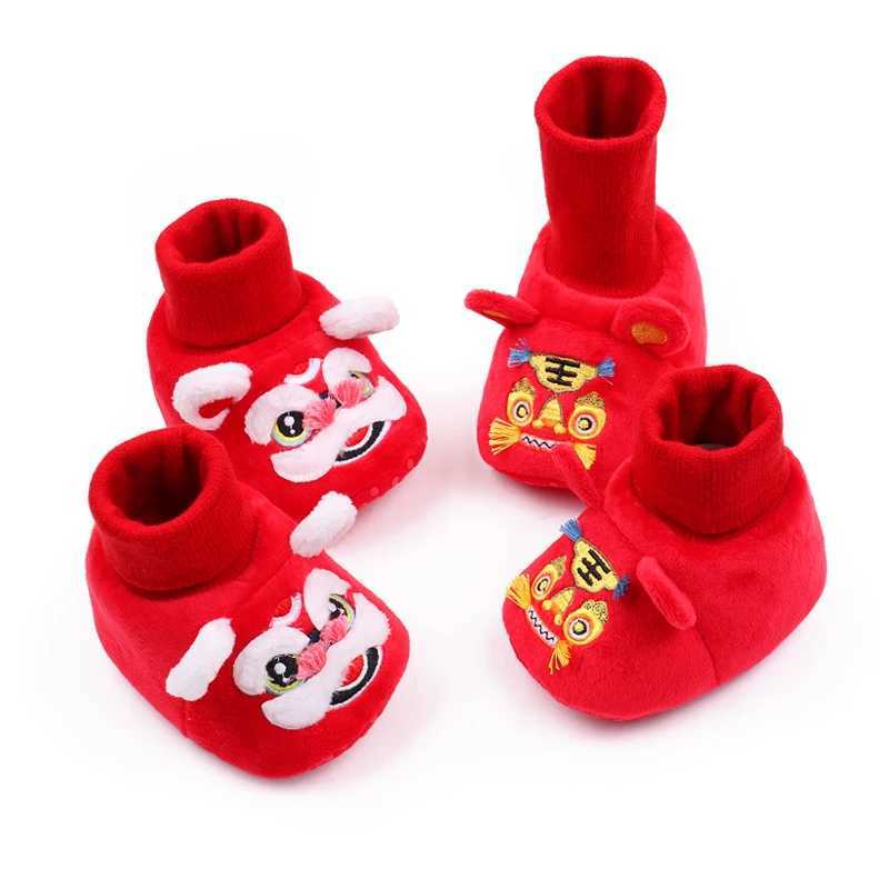 New Year Tiger Head Baby Girls Boys Shoes Tradition CHInese Clothing Soft Sole Comfortable Neonatal Prewalker Indoor Shoes C251008