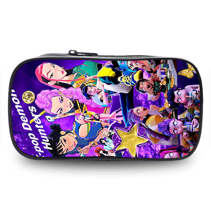 KPop Demon Hunters Pencil Case Pen Bag Cartoon Cute Stationery Bag Cosmetic Bags Storage Bag kids gifts