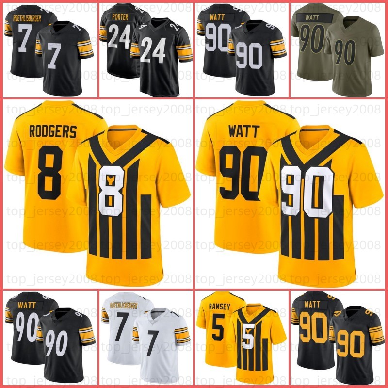 DK Metcalf Aaron Rodgers TJ Watt Football Jersey Jack Sawyer Kaleb Johnson Chris Boswell Zach Frazier Joey Porter Jr Polamalu Cameron Heyward Patrick Queen Warren