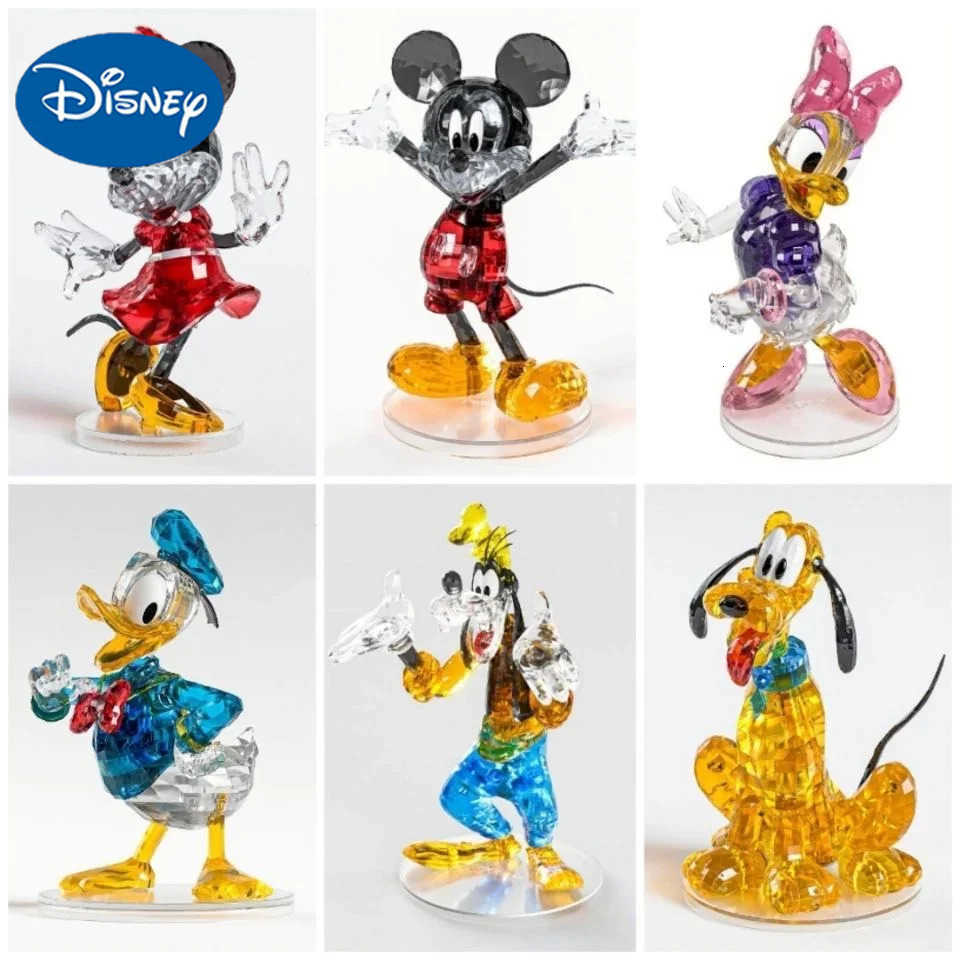 Disney Mickey Minnie Donald Duck Toys Handmade Ornaments Gifts for Boys and Girls ThreeDimensional Crystal Building Blocks H251008