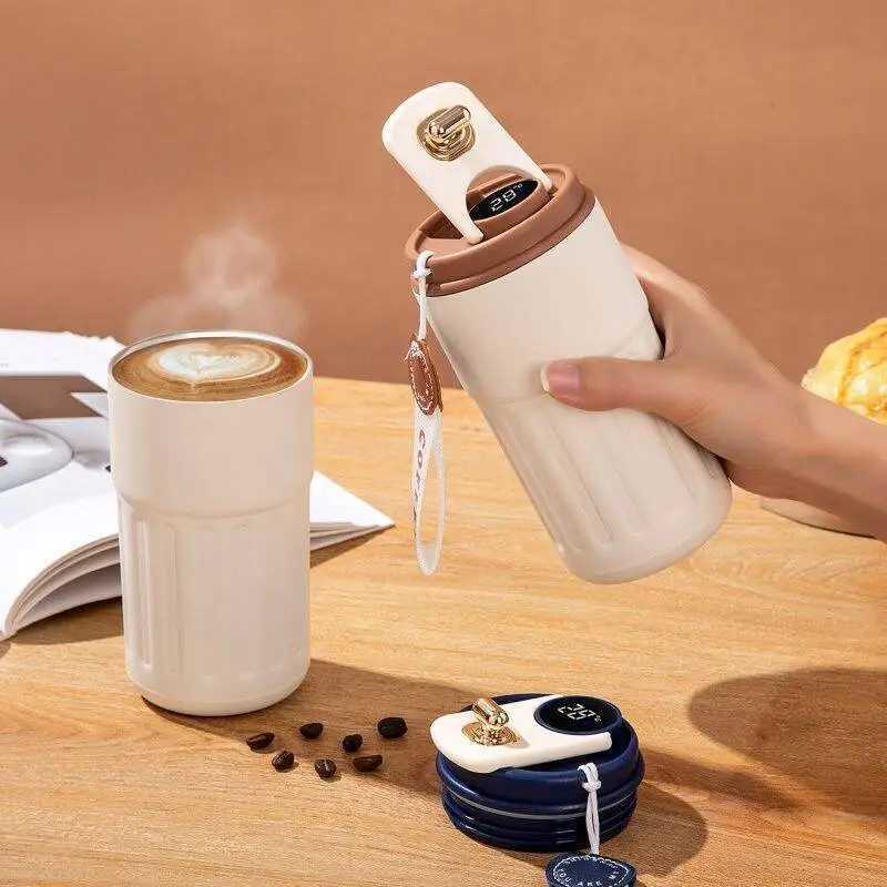 450ML 316 Stainless Steel Thermal Mug WithTemperature DisplayOutdoor Vacuum Insulated Cup Cold Hot Thermos Water Bottle C251008
