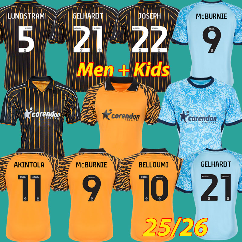 Hulls soccer jerseys City 25 26 HCAFC GILES SLATER AFC football Shirts The Tigers Football shirt HullCitys Kits KAMARA BELLOUMI ALZATE MILLAR Men Uniform