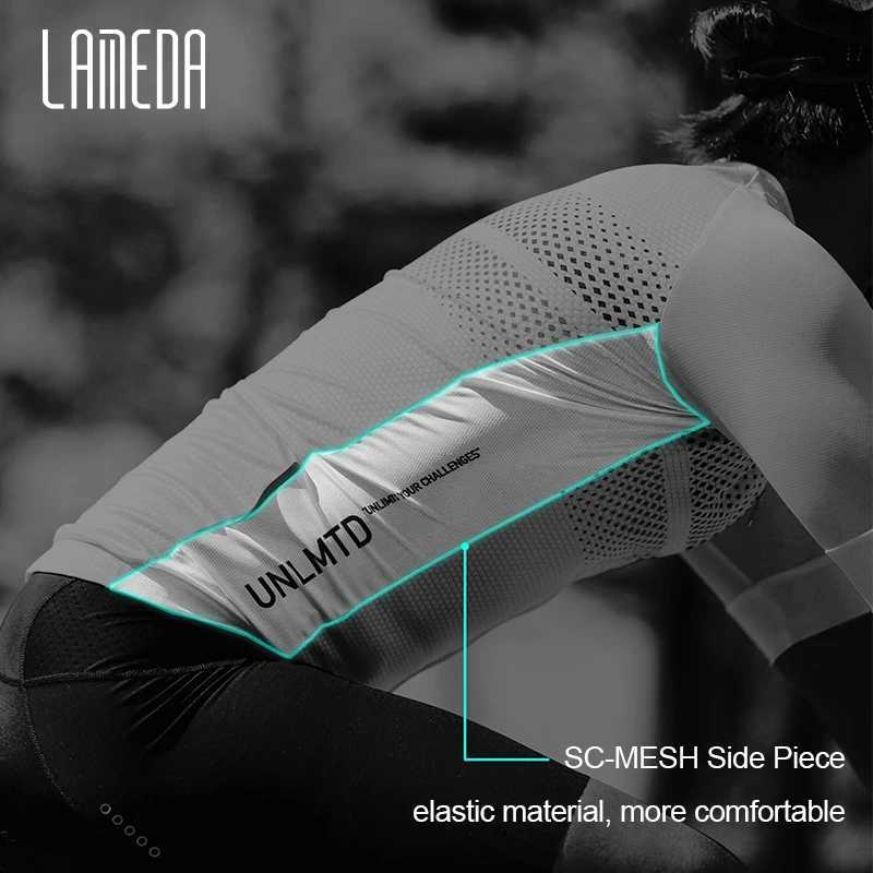 LAMEDA Bike Bicycle Jersey Men Summer Cycliny Short Sleeve for Men Biking Clothing Moisure Wicking MTB Top Shirts with 3 Pockets J251008