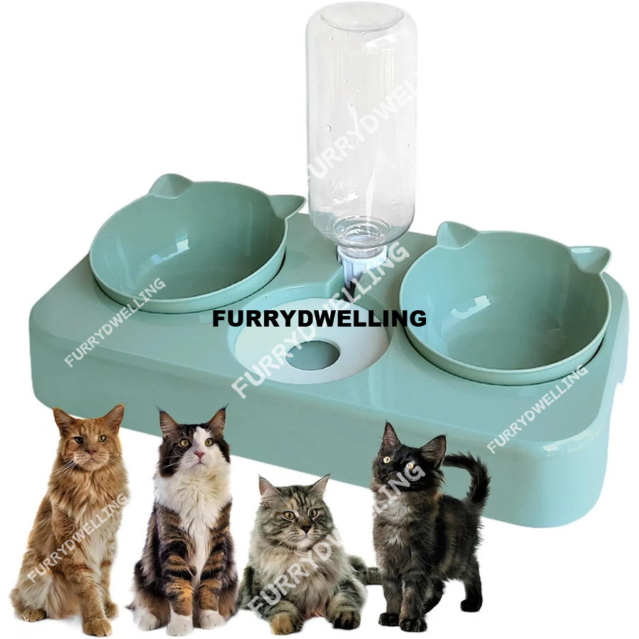 3 In 1 Automatic Cat Food Dispenser Pet Set Water Food Bowls Set The Dwe74 Perfect Feeding Bowl For Cats And Puppies