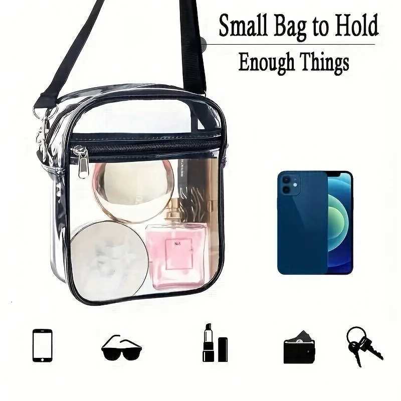 Clear Crossbody Bag Stadium Approved Concert Clear Bag Sports Event Pvc Bag for Women and MenT251007