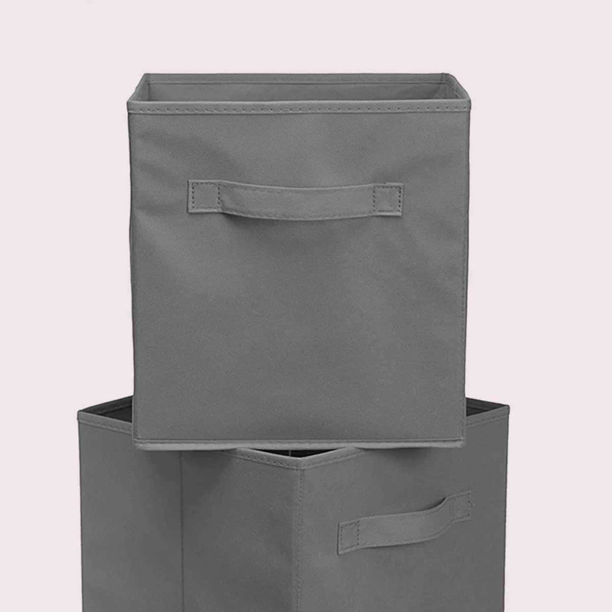 1pc Grey uncovered square storage box with foldable fabric for household use snacks and miscellaneous items sorting basket C251008