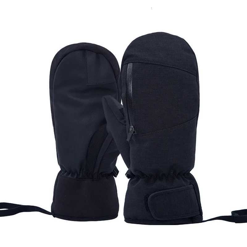 Men Women Winter Skiing Snowboarding Can Touch Screen Waterproof Thermal Thick Snow Gloves Snowmobile Mittens Black White GrayT251008