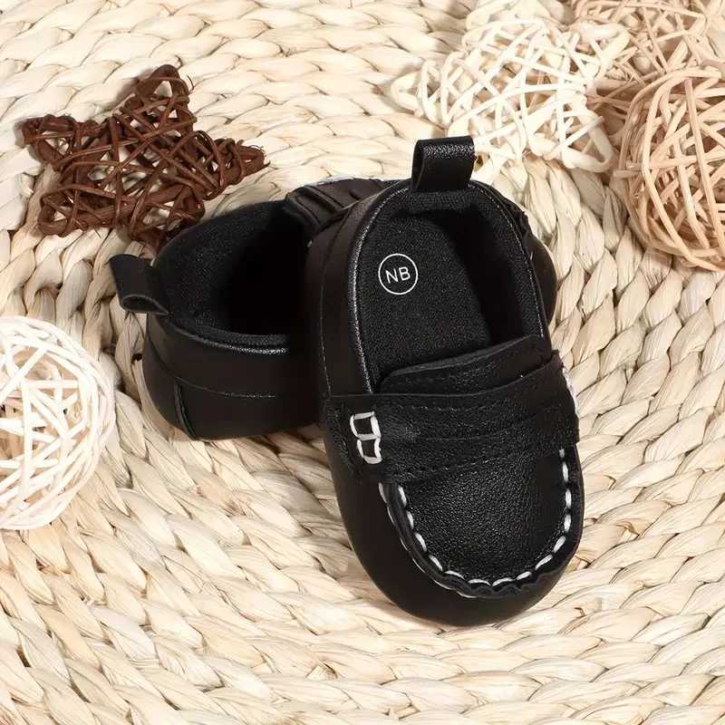 Casual Solid Color Slip On Low Top Loafer Shoes For Baby Boys Lightweight Comfortable Non Slip Flat Shoes For Indoor Outdoor C251008