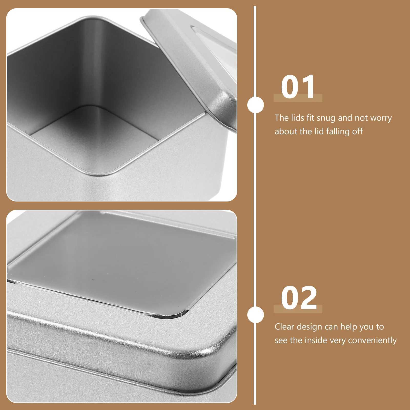 Square Empty Tin Metal Capacity Storage for Tea Spices Crafts Gift Packing Favor Clear Tin C251008