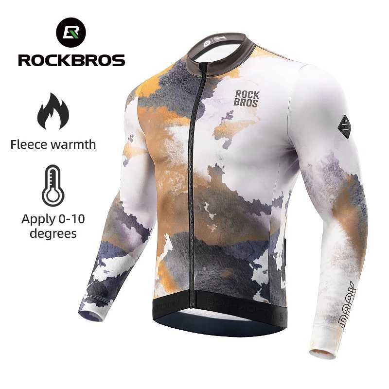 ROCKBROS Cycling Jersey Long Sleeve Fleece Warmth Comfortable Autumn Winter Bike Clothing with YKK zipper Outdoor Sports Coat J251008