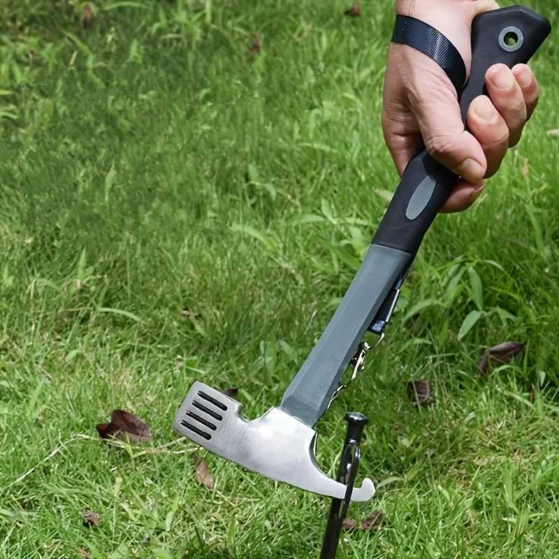 Multipurpose Steel Camping Hammer with Stake Puller and Rope Tightener Ideal for Outdoor Adventures and Home Camping Gear J251121