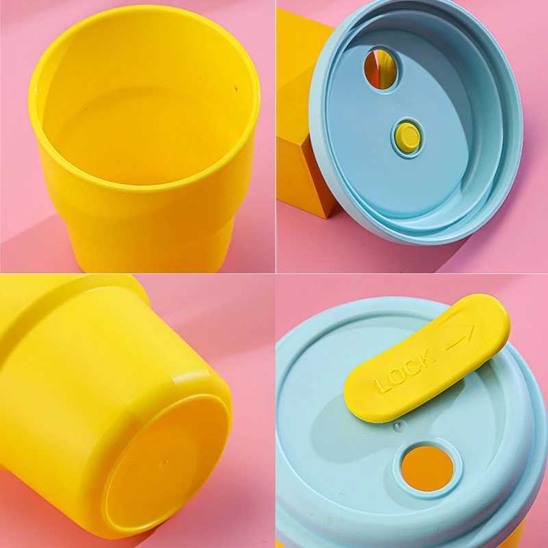 Kpop Demon Hunters Silicone Water Cup for Boys Girls Cartoon Letter AZ Printed Cups Students Fashion Sports Water Bottle Gifts C251008