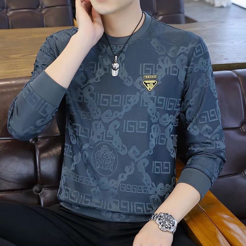 Men's Long Sleeve T-shirt New Spring Polo Designer Shirt Autumn Trendy Round Neck Thin Designer Hoodie Versatile Sweatshirt Casual Fashion Top