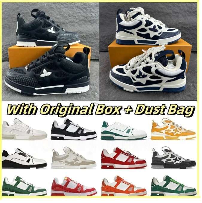 Skate Shoes Designer Trainers High Quality Men and Women Sneakers Casual Fashion Running Lace-up Low-top Sports Breathable Black White With Box 3ea AA