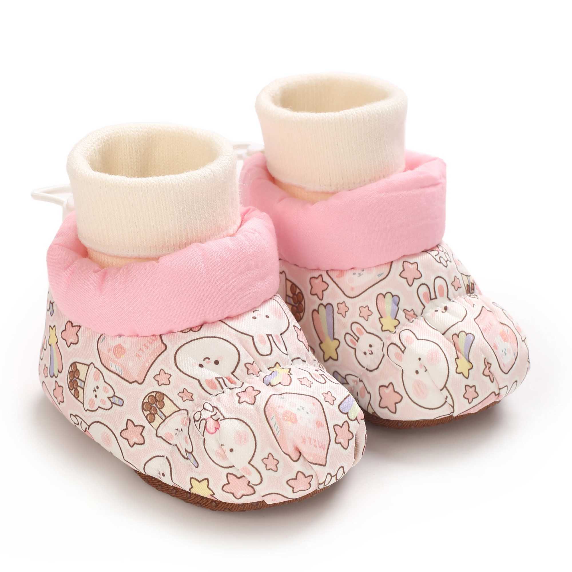 Toddler Girls SlipOn Casual Sneakers with Soft Fabric Sole Cartoon Bear Embroidery Warm Winter School Shoes for Preschool C251008