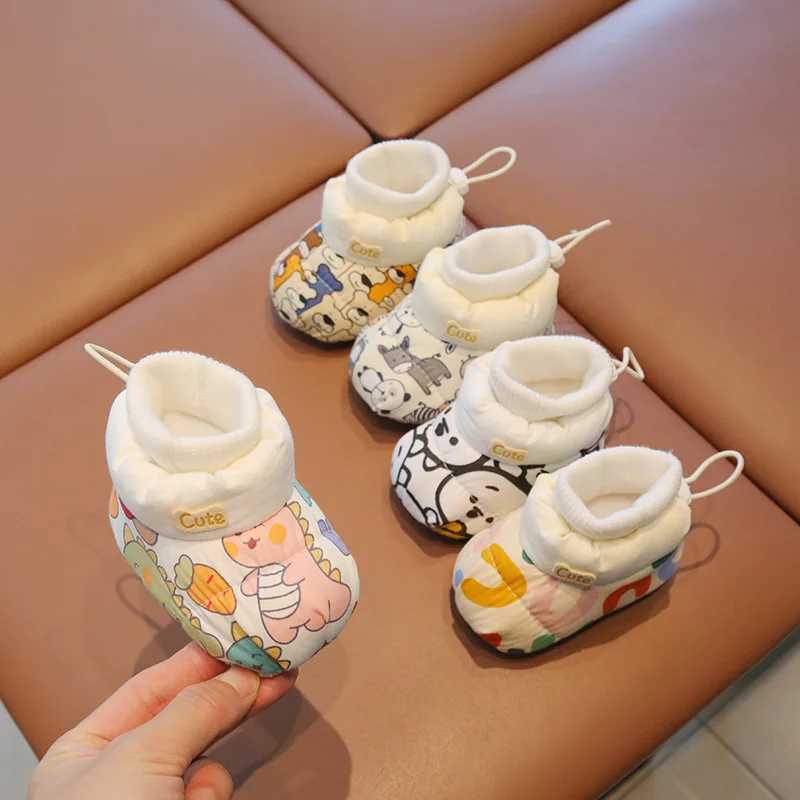 Winter Baby Cotton Boots with Fleece Lining Thickened Cartoon Soft Sole AntiSlip Warm Toddler Shoes Cute Baby Walking Boots C251008