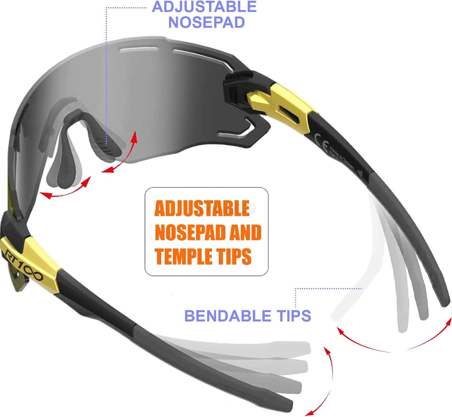 Professional wrap around Frameless Cycling Sunglasses for Men and Women W251008