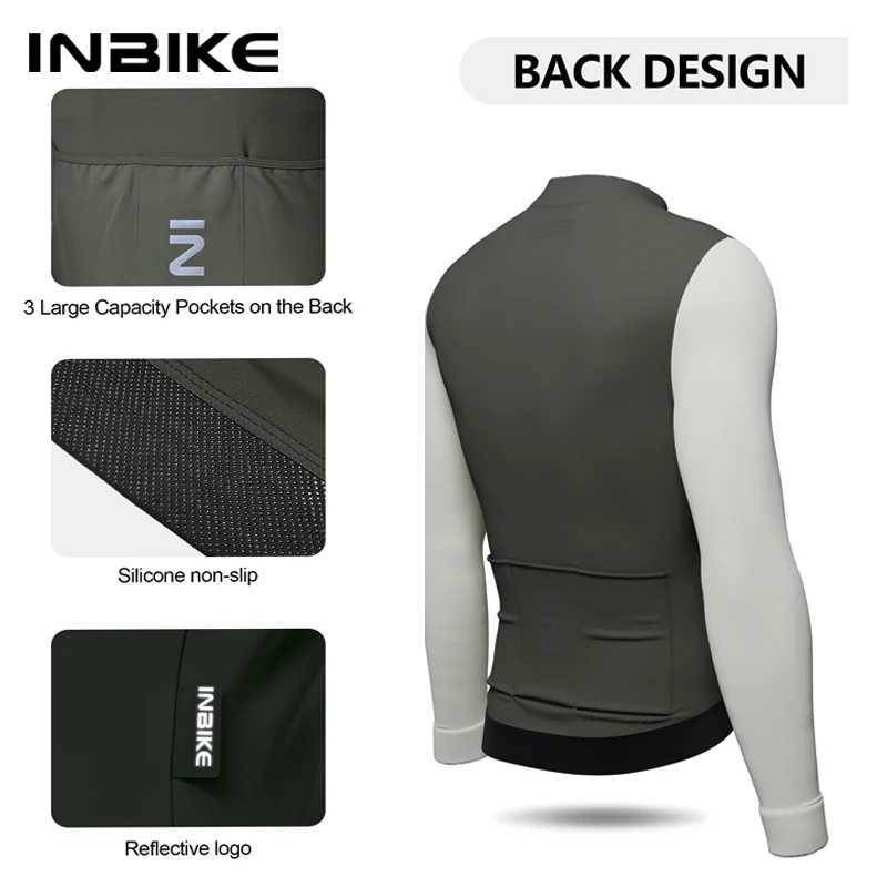 INIBKE Long Sleeved Mens Cycling Jersey Winter Fleece Bicycle Jersey Bike Riding Clothing Reflective Full Zipper 3 Rear Pockets J251008