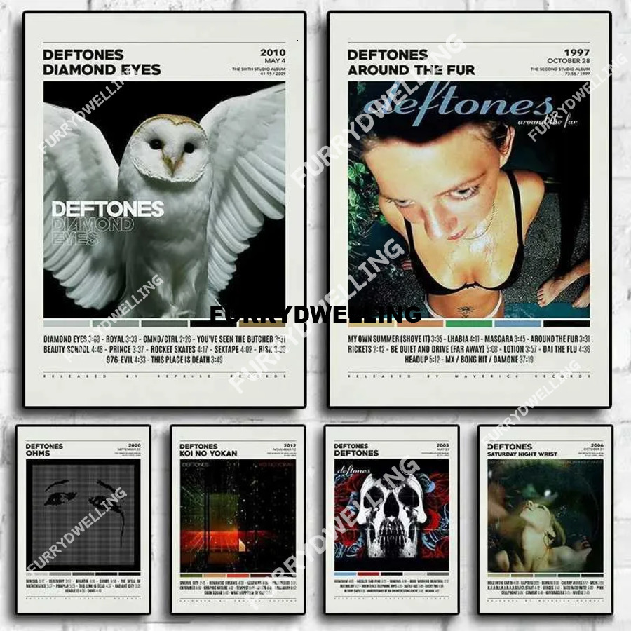 Deftones Band Poster Print Canvas Painting Around The Fur/Saturday Night Wrist Music Album Cover Dwe74 For Room Home Wall Art Decorxj241016