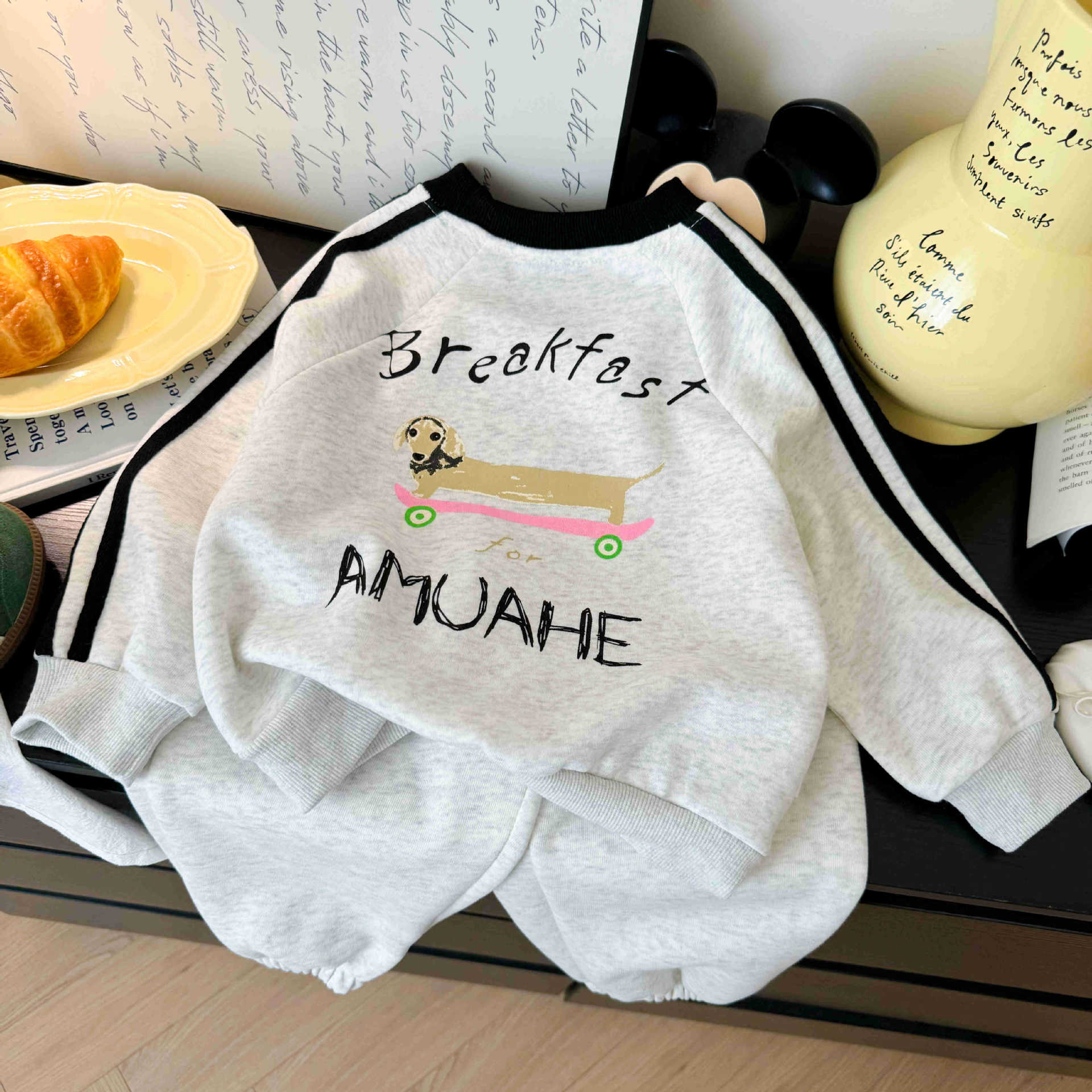 Cartoon Print Kids Hoodie Set 2025 2-Piece Tracksuit for Boys & Girls | Autumn Casual Sportswear Outfit