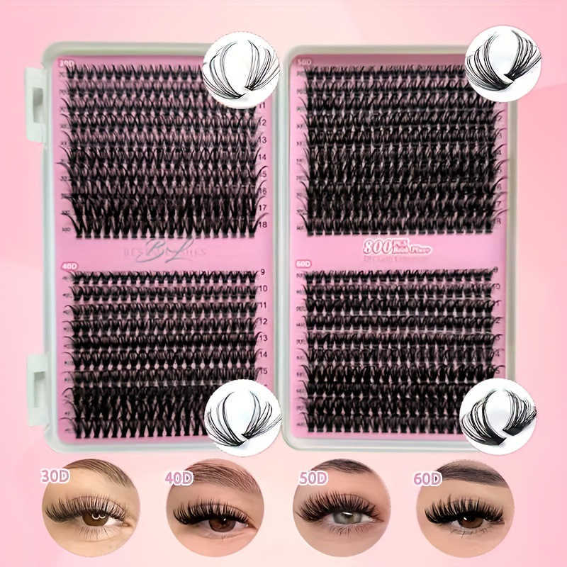 DIY false eyelashes 9-18mm mixed length eyelash book 30D, 40D, 50D, 60D glue tool set D curl W250627