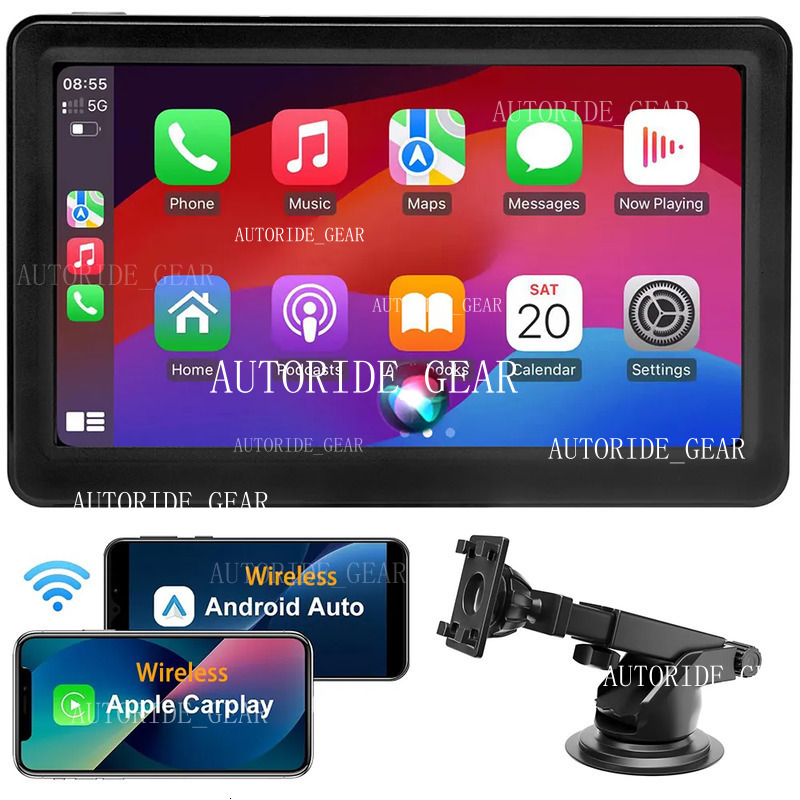 7 Inch HD Stereo Carplay Screen For Car, Wireless Android Utor28 Auto Screen, Car Audio Receivers With Voice Control, Mirror Link, Bluetooth, Fm, GPS Navigation