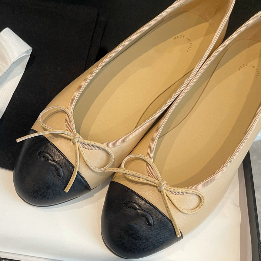 AAA France paris Designer shoes luxury ballet flat brand shoes leather ballet shoes toe women's formal leather shoes Round Toe Dance Footwear bowknot ballet slippers
