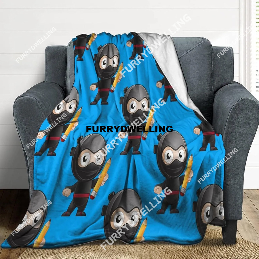 Createtion Anti-Pilling Flannel Soft Blanket Custommake Ninja Killer Night Clothes Funny Kid Pencil Throws For Gift Present Bed Sofa Camping Cold Movie Theater