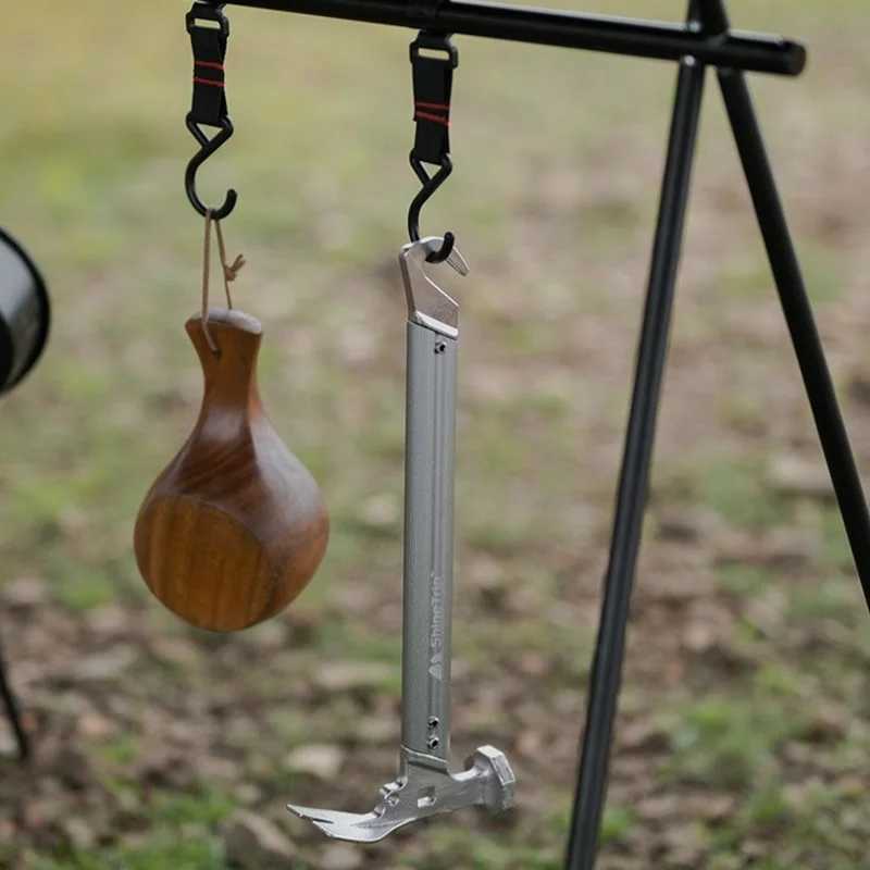 Shine Trip Outdoor Tent Nail Hammer Stainless Steel Hammer Portable Nail Puller Survival Equipment Camping Hammer J251121