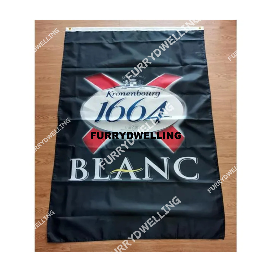 Kronenbourg 1664 Blanc Dwe74 Beer Flag 35Ft 90Cm150cm Polyester Banner Decoration Flying Home Garden Flag Festive Gifts2284861