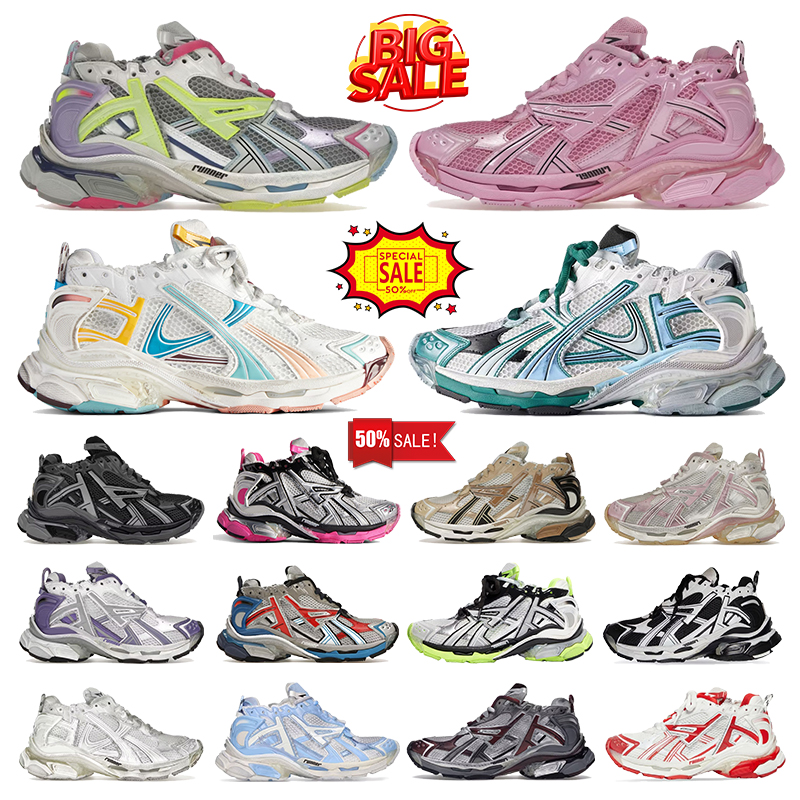 2025 Designer Track Casual 7.0 7.5 Shoes For Men Women Luxury Sneakers Running Hiking Dark Grey Black Silver Pink White Red Platform Paris Shoe Size 35-46