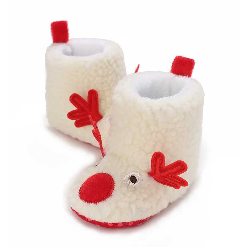 Cute Cartoon Winter Newborn Baby Christmas Shoes Cotton Soft Sole Velvet Warm Boots for Toddlers And Babies Walking C251008