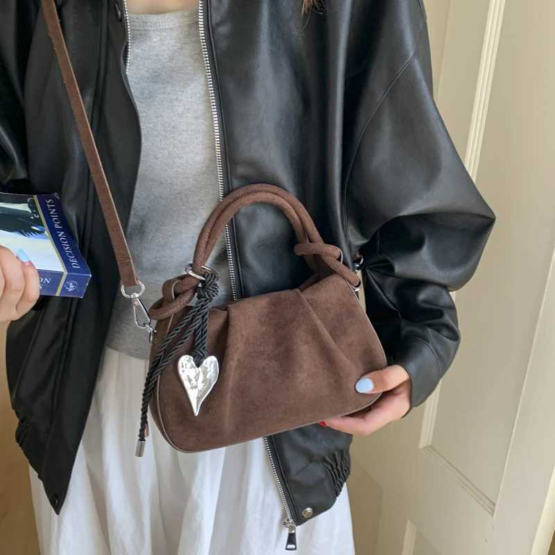 Designer Faux Suede hasp sewing thread Shoder Bags Simple Ladies Bags S 2025 Versatile Cmuting Solid Color Crossbody Bags Y251120