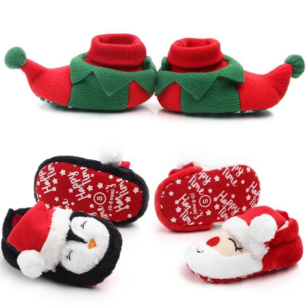 Baby Shoes for Winter Christmas Infant Shoes Cute Santa for Boys and Girls 11CM12CM13CM 012 Months Warm Lining Inside Soft C251008