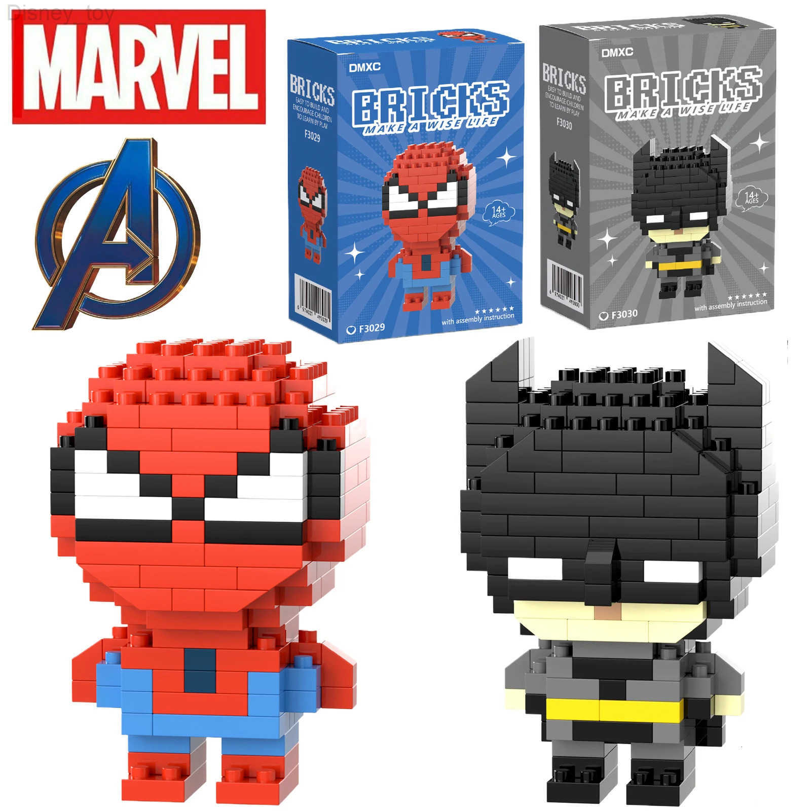 Disney 2025 Now Spider Man Building Block DeadpoolVenom Iron Man figure Marvel Legends Cartoon Character Model Toys for Children Gifts H251008