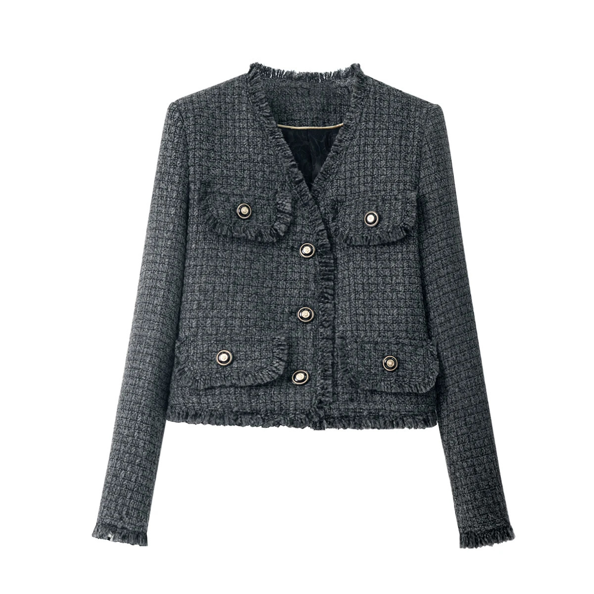 Retro VNeck SingleBreasted Jacket And Slim Skirt Suit Set for Women Fashionable Elegant Celebrity Temperament 2501008