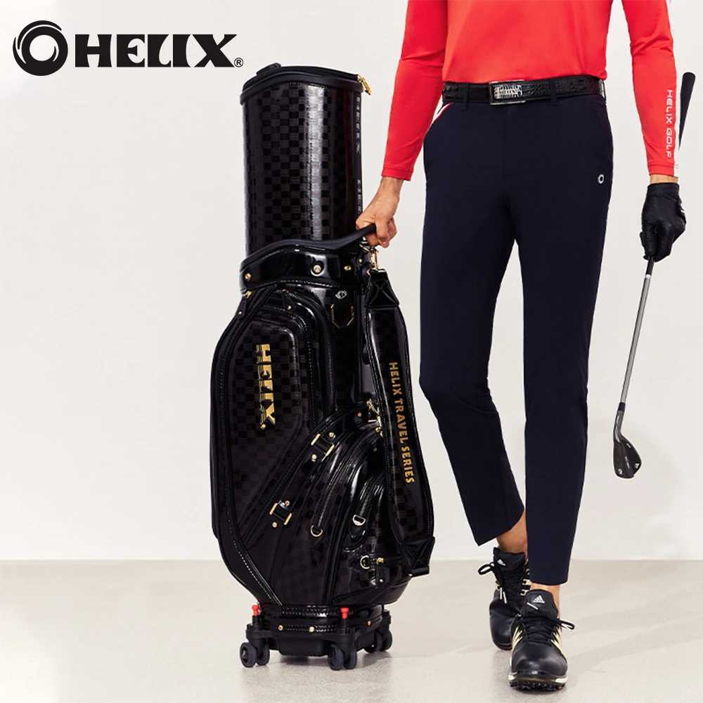 HELIX 6 Way Waterproof Golf Travel Bag with Wheels and Retractable Top Cover Golf Caddy Bag J251008