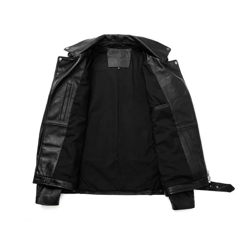 Motorcycle Jacket Mens Genuine Leather Cowhide Jacket Spring And Autumn Windproof And Scratch Resistant Offroad Knight Jacket J251008