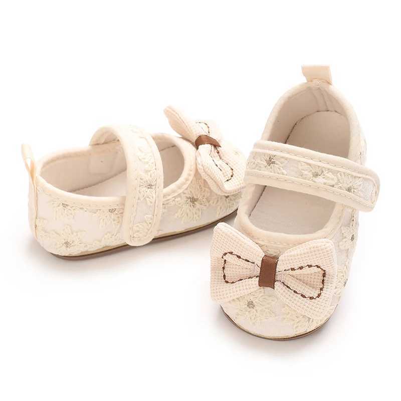 018Months Apricot Baby Baptist Shoes Girl Shoes Lace Rubber Sole Antislip Toddler First Walkers Infant Crib Shoes C251008