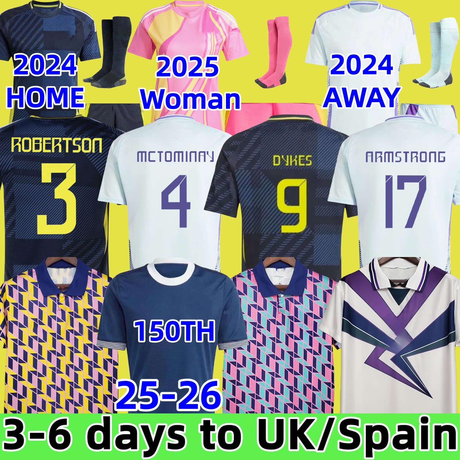 2025 scotland football shirt Soccer Jerseys 2025 2026 ROBERTSON McTominay McGREGOR SHANKLAND MCGREGOR Homemaillot de Foot men kids kits unifrom pink WOMEN 150TH