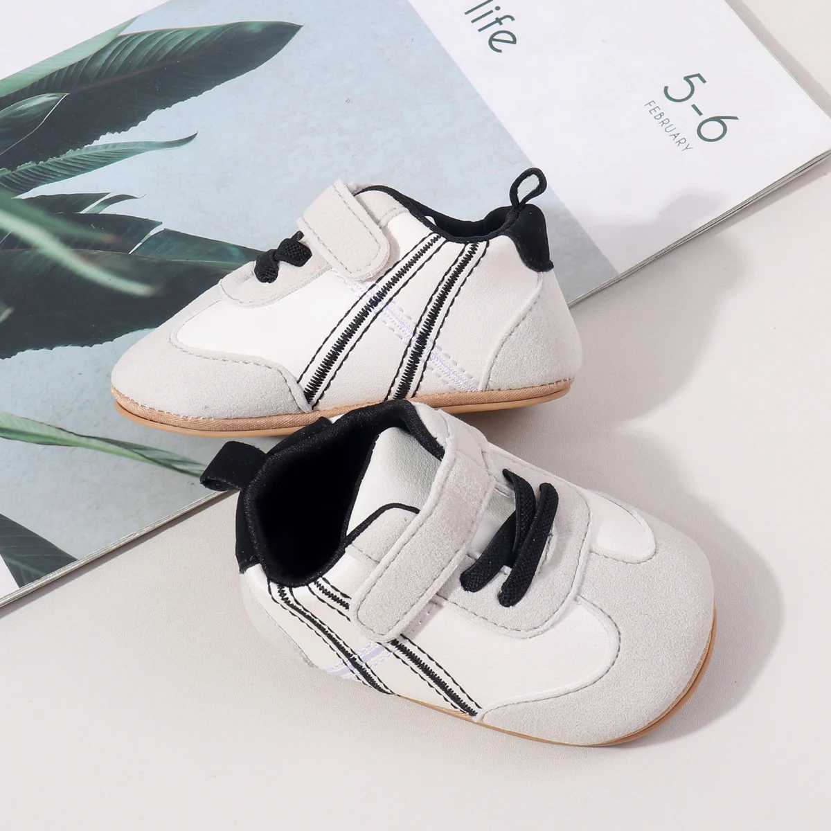 2025 New Spring Autumn Baby Girls and Boys Casual Sneakers TPR Sole Anti Slip Fashion Design PU Patchwork Infant Walking Shoes C251008
