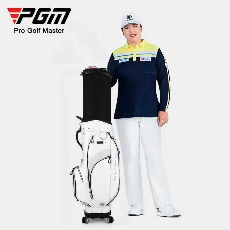 PGM Womens Golf Bag Microfiber Waterproof Standard Bag Portable 4 Spinner Wheels Travel Club Bags Rain Cover QB136 J251008