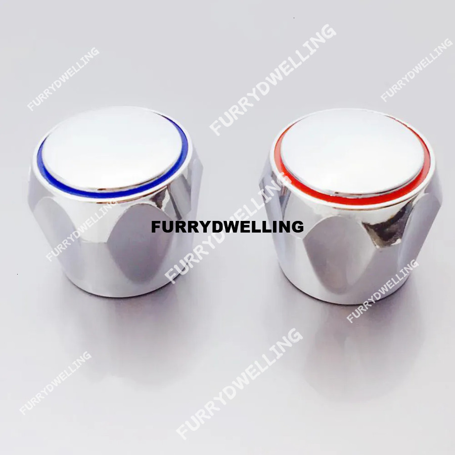 For Hot/Cold Dwe74 Faucet Handle 2Pcs METAL CHROME PLATED Plastic Material REPLACEMENT TOP HEAD COVERS