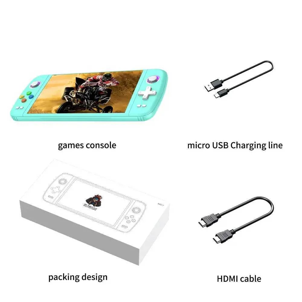M27 7inch Screen Handheld Video Game Console 64G 20000+ Game Portable Game Player WiFi Bluetooth HD TV Output Retro Gaming Game Console Machine