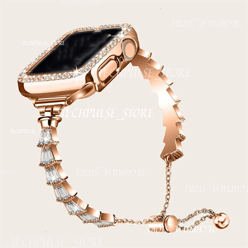 Shell Straps Watch 38Mm 40Mm 41Mm 42Mm 44Mm 45Mm 46Mm 49Mm Smart Strap tech73 Bands Bling Dia Bracelet For Iwatch Band Series 10 9 8 7 6 5 4 3 Ultra 2 1 SE
